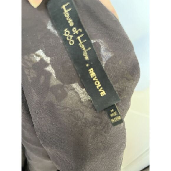 House Of Harlow 1960 X Revolve Mini Dress Purple Velvet Ruffle Deep V Women’s M - Picture 9 of 16